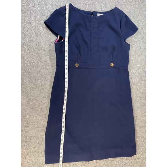 Lilly Pulitzer Dress Size 10 Navy Blue Career Knee Length Classic Nautical - Picture 5 of 7